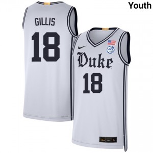 Youth Mason Gillis Team White Duke Blue Devils #18 College Basketball Official Jerseys 779693-447