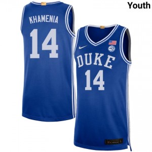 Youth Nikolas Khamenia Royal Duke Blue Devils #14 College Basketball Limited Jerseys 505018-326