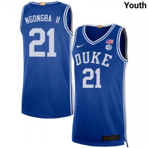 Youth Patrick Ngongba II Royal Duke Blue Devils #21 College Basketball Game Jerseys 767243-877