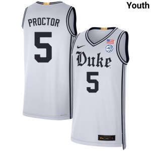Youth Tyrese Proctor Team White Duke Blue Devils #5 College Basketball Alumni Jerseys 605201-600